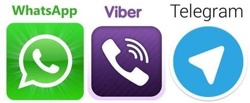 What's App, Viber, Telegram